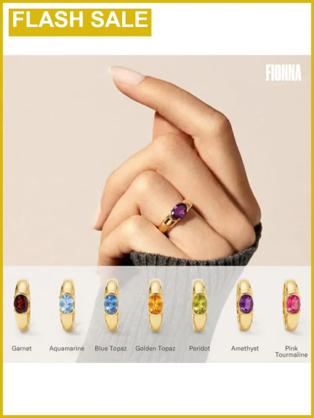 18K Gold Vermeil 925 Sterling Silver Amethyst Oval Comfort Fit Ring